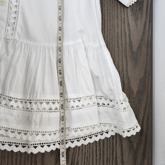 Kate Spade Lace Peplum Short Sleeve Button Down Shirt Womens Small Broome Street - Picture 11 of 11